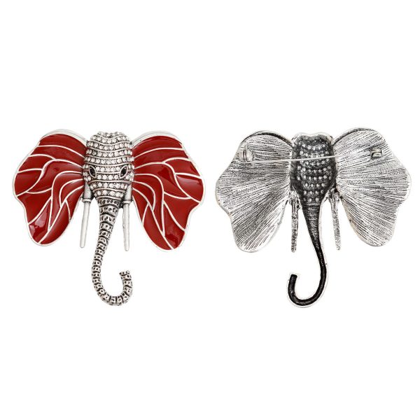 Brooch DST Elephant Head Clear Stone Pin for Women Online Hot Sale