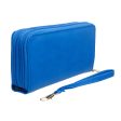 Zipper Wallet Blue Soft Grain for Women Online