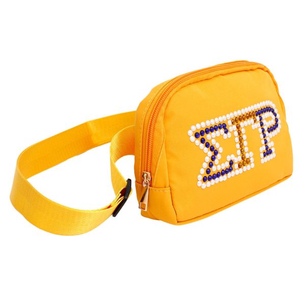 SGRHO Sorority Yellow Canvas Crossbody Waist Bag Cheap