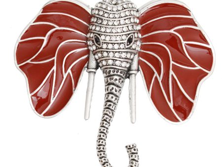 Brooch DST Elephant Head Clear Stone Pin for Women Online Hot Sale