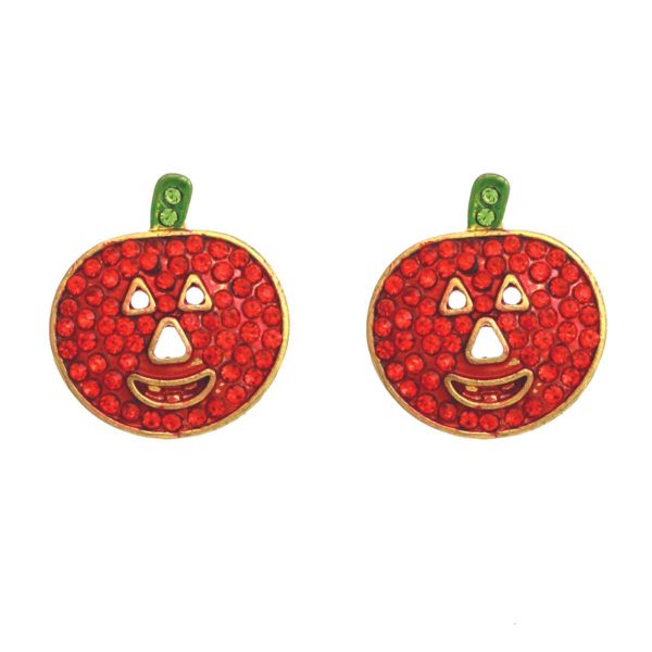 Orange Jack O Lantern Studs Cheap