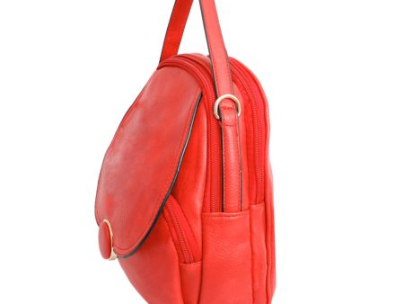 Backpack Red Rounded Small Handbag for Women Sale