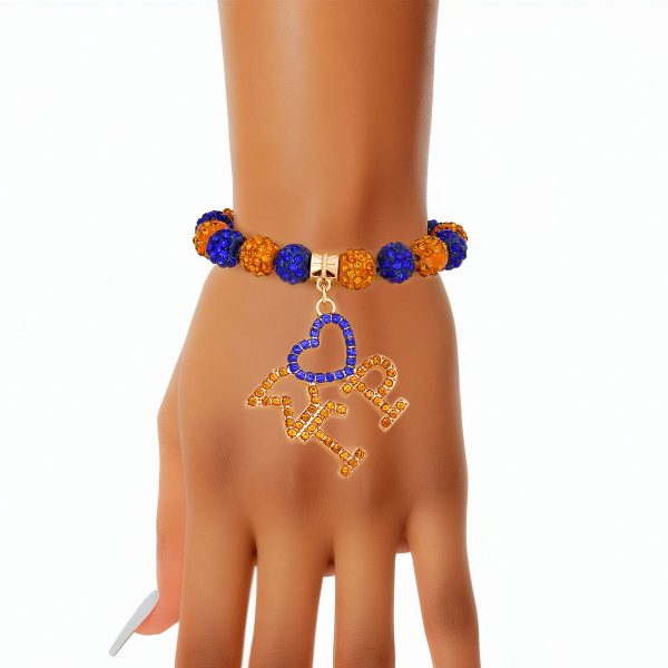 SGRHO Blue Gold Bling Sorority Charm Bracelet Fashion