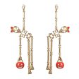 Gold Spooky Skeleton Dangle Earrings Hot on Sale