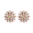 AKA Clip On Pink Green Small Pearl Earrings Supply