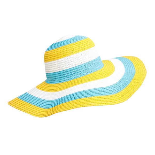 Straw Hat Vogue Multicolor Striped Wide Brim Hat Online