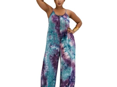 1XL Purple Tie Dye Jumpsuit Online now