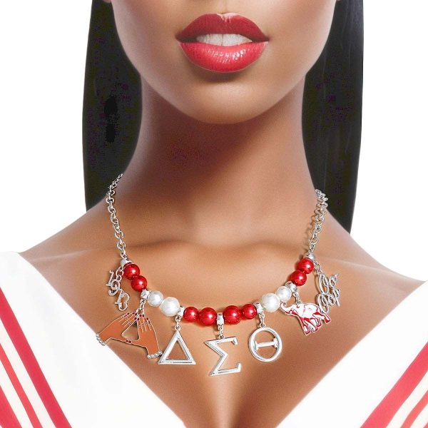 Red White Pearl DST Necklace|17 + 3 inches Fashion