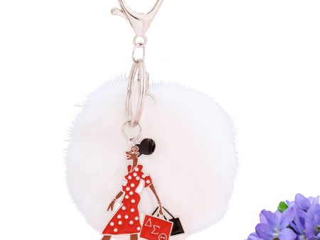 DST Sorority Glam Gal Pom Pom Keychain Women For Discount