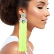 Tassel Green Long Vintage Glam Earrings for Women on Sale