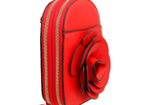 Mini Backpack Red Flower Wallet Bag For Women Cheap