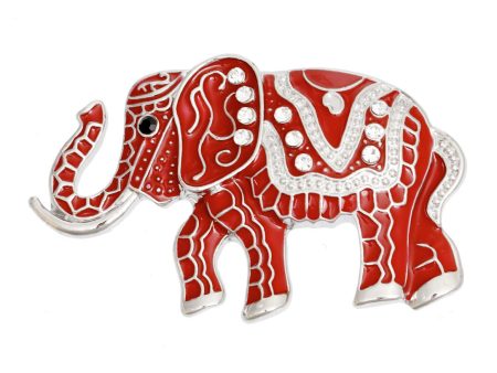 Brooch DST Red Elephant Tribal Pin for Women Online now