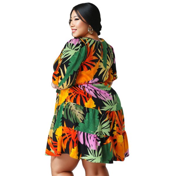 1XL Tropical Print Apron Dress Online now