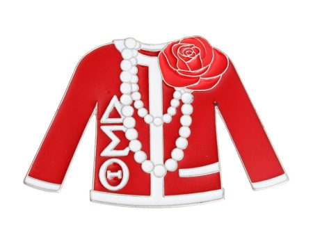 DST Red White Sweater Sorority Pin|2.15 x 3.25 inches Supply