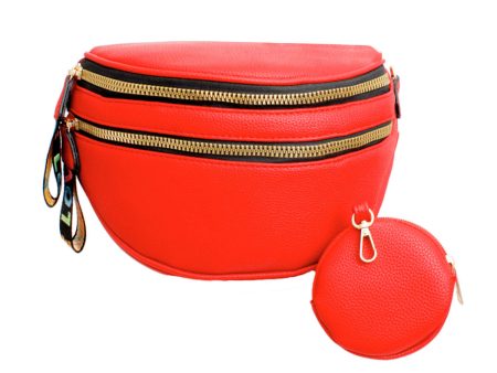 Crossbody Red Love Zipper Saddle Bag for Women Sale