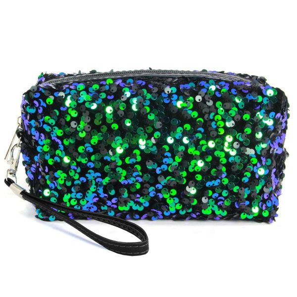 Black Sequin Costmetic Pouch Online Sale