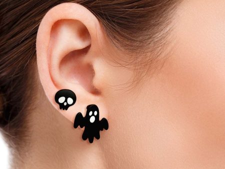 2 Pair Black Spooky Studs Online