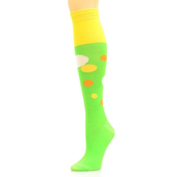 Socks Knee High Green Retro Bubble for Women For Discount