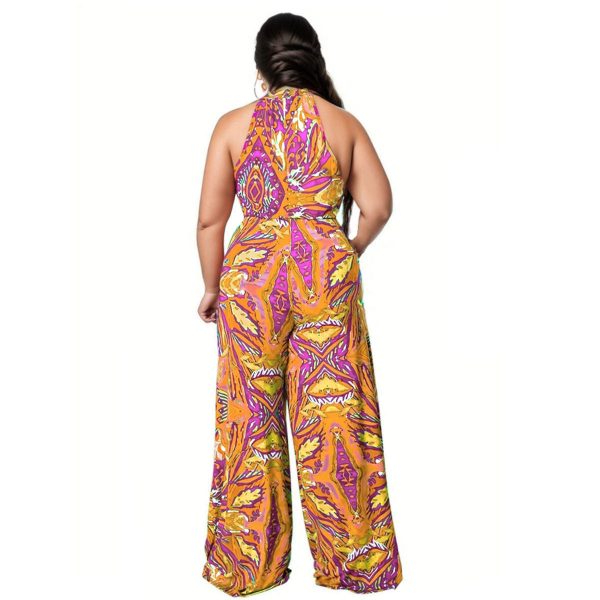 1XL Orange Paisley Jumpsuit Fashion