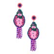 Tassel Pink Beaded Large Earrings for Women Discount