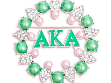 AKA Brooch Pink Green AKA Pearl Pin Online Hot Sale