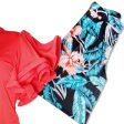 1XL Red Ruffle Tropical Pant Set Hot on Sale