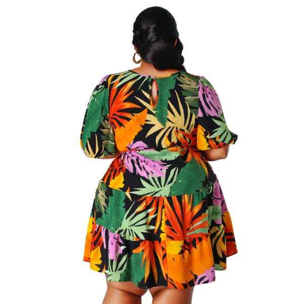 1XL Tropical Print Apron Dress Online now