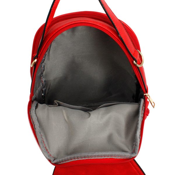 Backpack Red Rounded Small Handbag for Women Sale