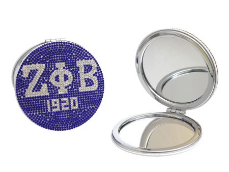 ZPB Sorority Blue Bling Mirror Compact For Discount