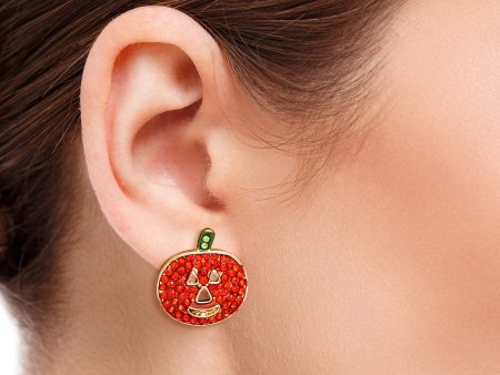 Orange Jack O Lantern Studs Cheap