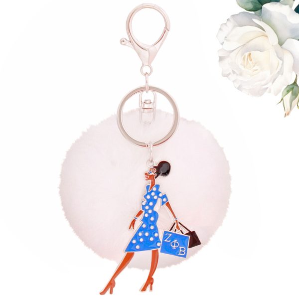 ZPB Sorority Glam Gal Pom Pom Keychain Women Sale