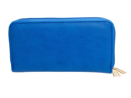 Zipper Wallet Blue Soft Grain for Women Online