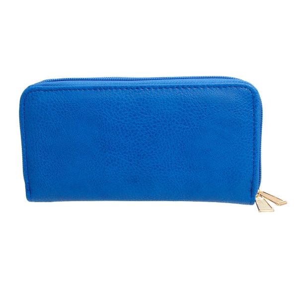 Zipper Wallet Blue Soft Grain for Women Online