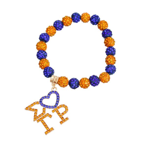 SGRHO Blue Gold Bling Sorority Charm Bracelet Fashion