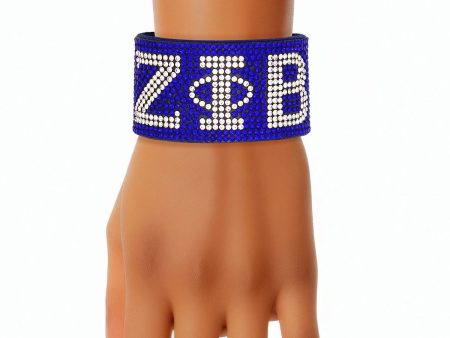 ZPB Sorority Blue Rhinestone Magnetic Bracelet Fashion