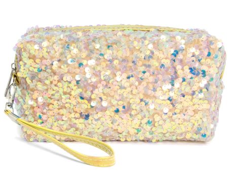 Gold Sequin Costmetic Pouch For Sale