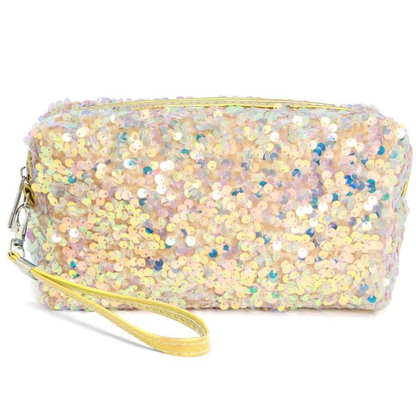 Gold Sequin Costmetic Pouch For Sale