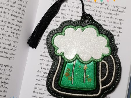 Applique Beer bookmark bag tag ornament machine embroidery design DIGITAL DOWNLOAD Online