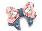 Heart applique ITH Bow (2 hoop sizes included) machine embroidery design DIGITAL DOWNLOAD For Discount