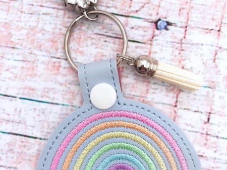 Sketchy Rainbow snap tab (single & multi file included) machine embroidery design DIGITAL DOWNLOAD Discount