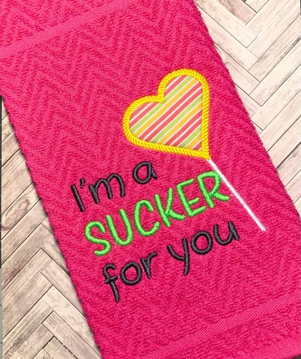 I m a sucker for you applique machine embroidery design (4 sizes included) DIGITAL DOWNLOAD Discount