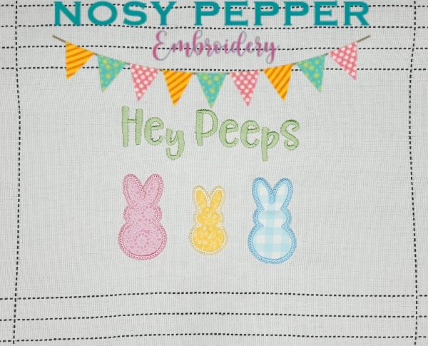 Hey Peeps applique machine embroidery design (4 sizes included) DIGITAL DOWNLOAD Online Sale