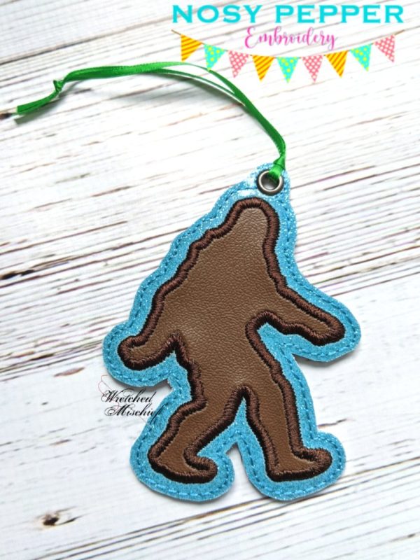 Bigfoot applique bookmark bag tag ornament NPE machine embroidery design DIGITAL DOWNLOAD For Cheap