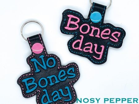 Bones day No Bones day snap tab (includes 2 designs and single and multi files) machine embroidery design DIGITAL DOWNLOAD Online Hot Sale