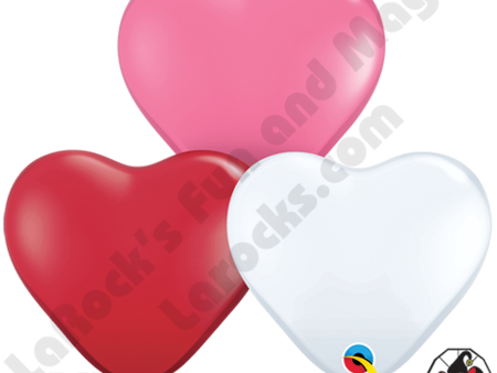 6 Inch Heart Love Assortment Rose White Ruby Red Balloons Qualatex 100ct Online